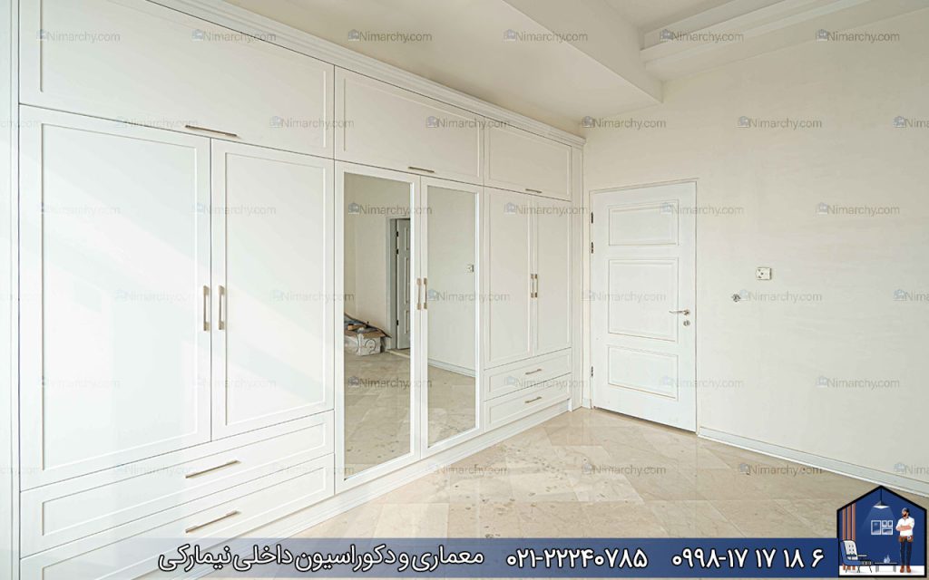 Nimarchy.com - کابینت نئوکلاسیک سفید آشپزخانه