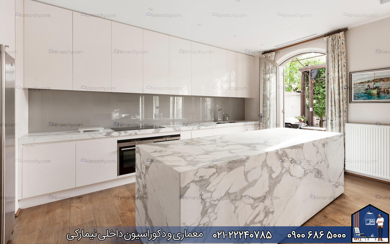 Nimarchy.com-آشپزخانه-با-کابینت-پولیش-انزو