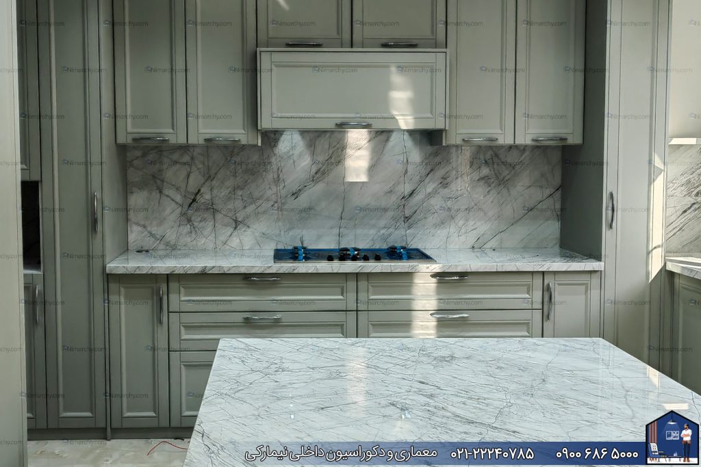 Nimarchy.com - آشپزخانه به سبک نئوکلاسیک پروژه نیمارکی در کامرانیه