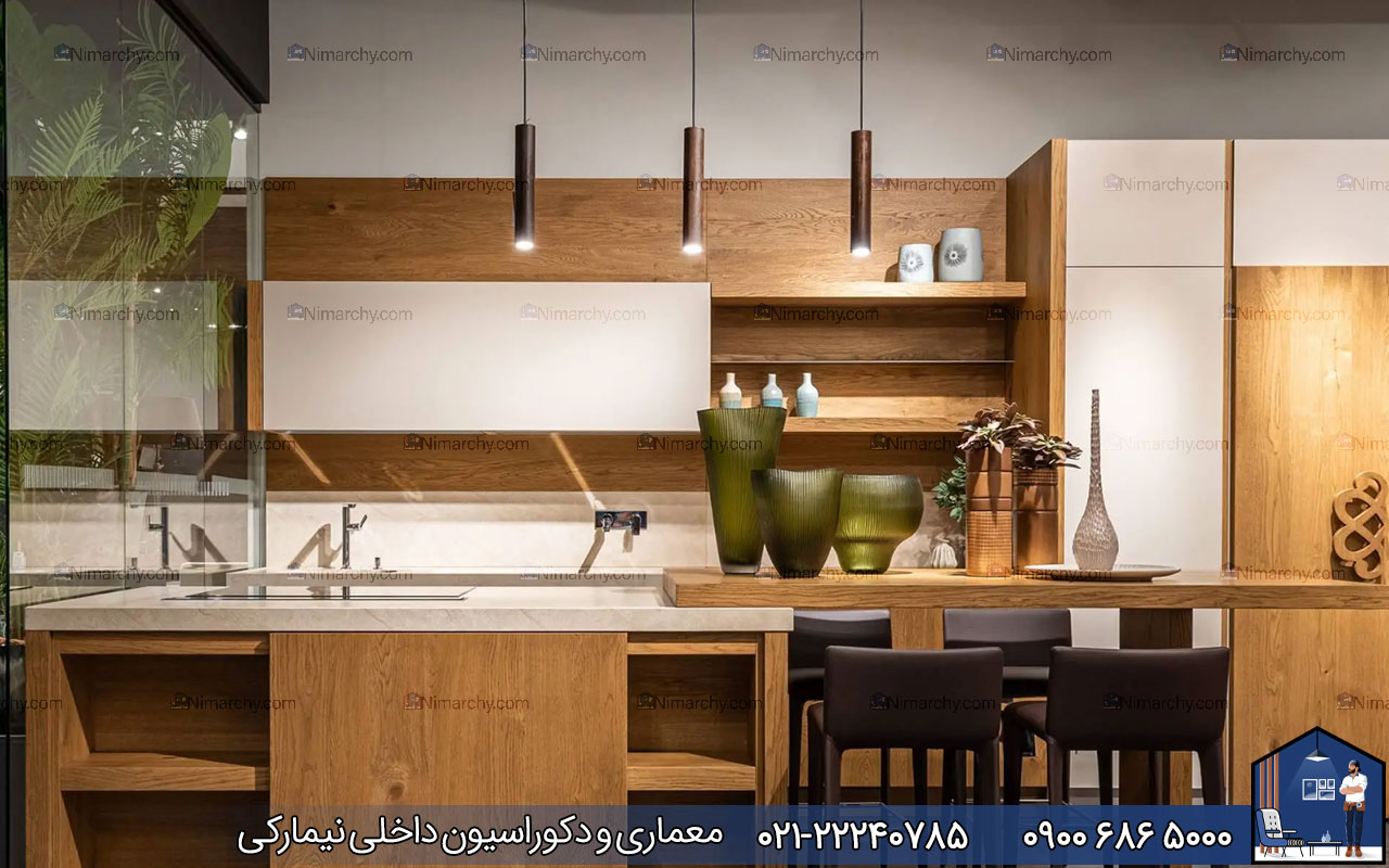 Nimarchy.com - کابنیت مدرن سفید و چوبی