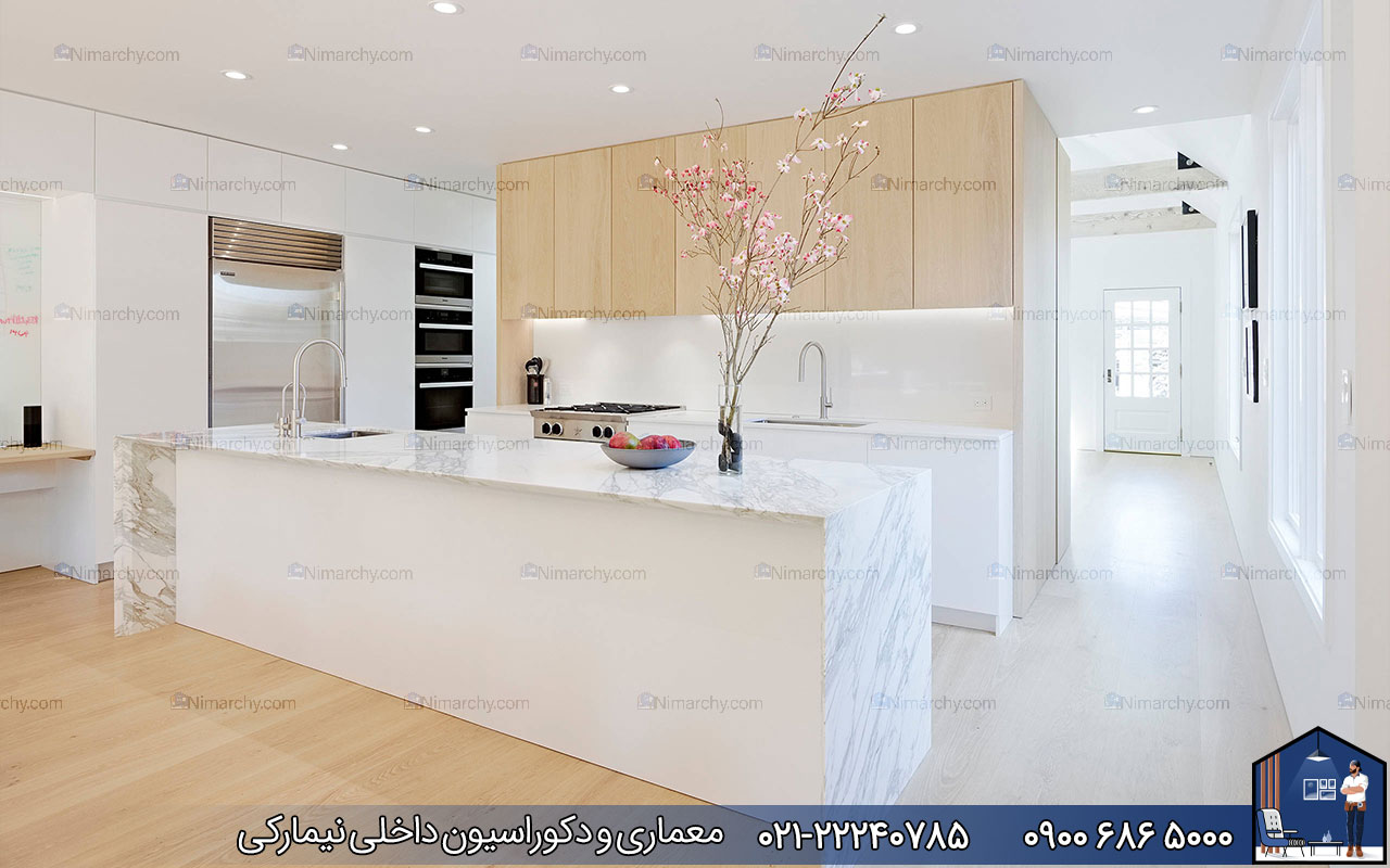 Nimarchy.com - کابنیت مدرن سفید و چوبی