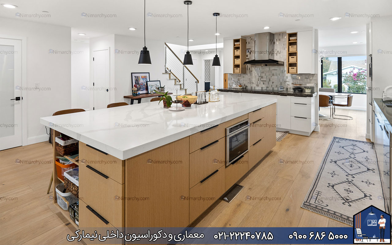 Nimarchy.com - کابنیت مدرن سفید و چوبی