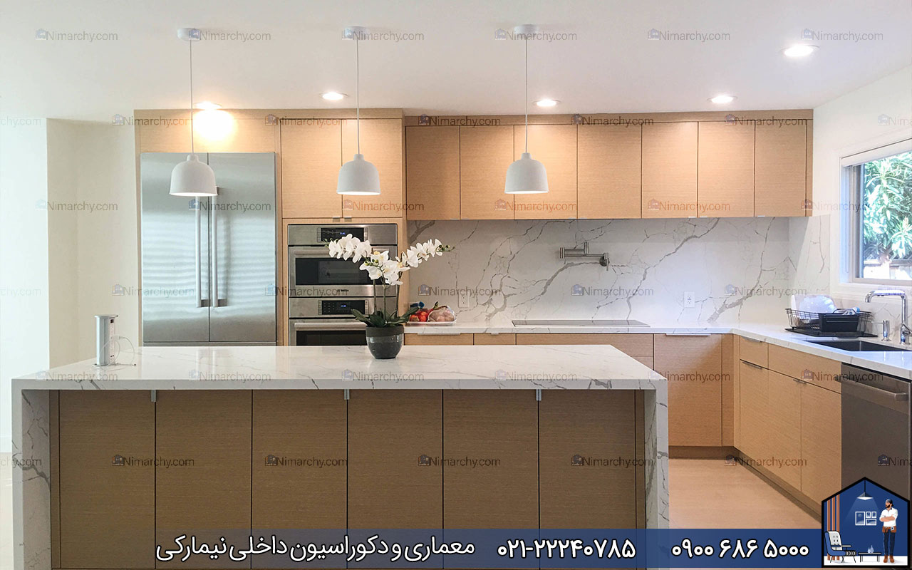 Nimarchy.com - کابنیت مدرن سفید و چوبی