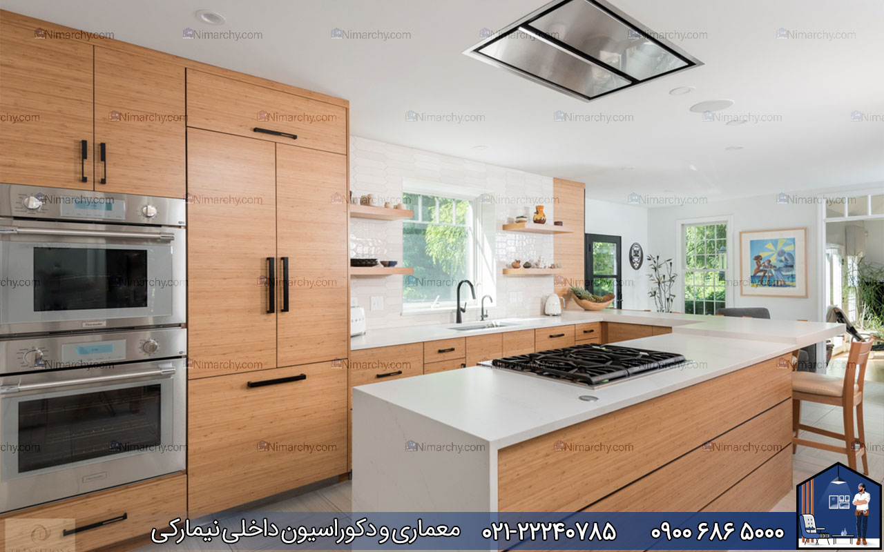 Nimarchy.com - کابنیت مدرن سفید و چوبی