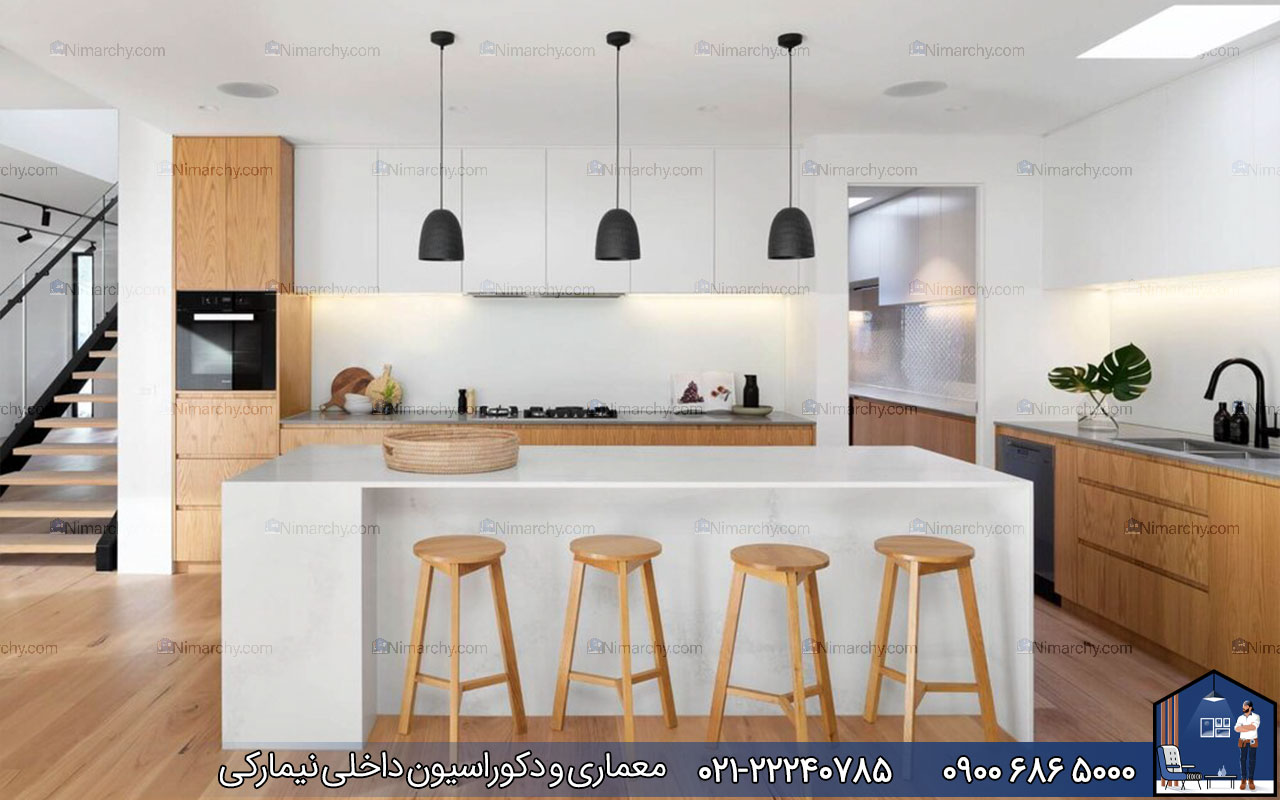 Nimarchy.com - کابنیت مدرن سفید و چوبی
