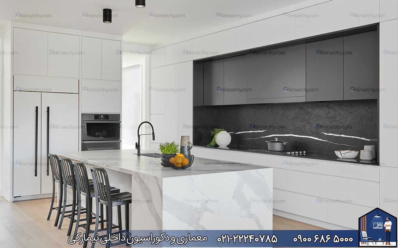 Nimarchy.com - کابینت مدرن سفید طوسی