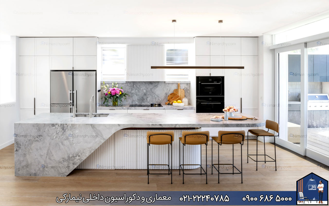 Nimarchy.com - کابینت مدرن سفید طوسی