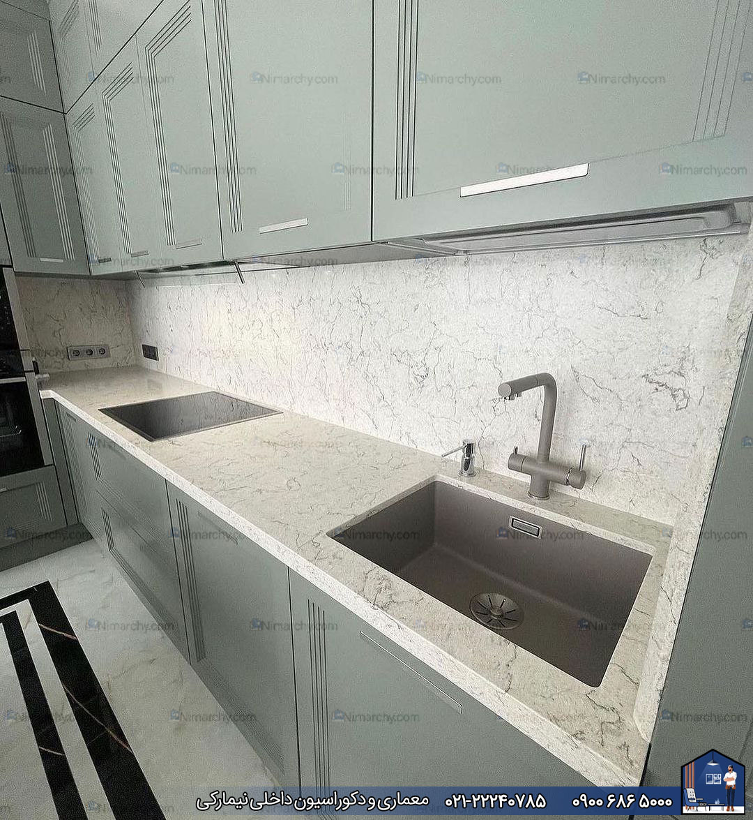 Nimarchy.com - کابینت پلی اورتان به سبک نئوکلاسیک پروژه جنت آباد نیمارکی