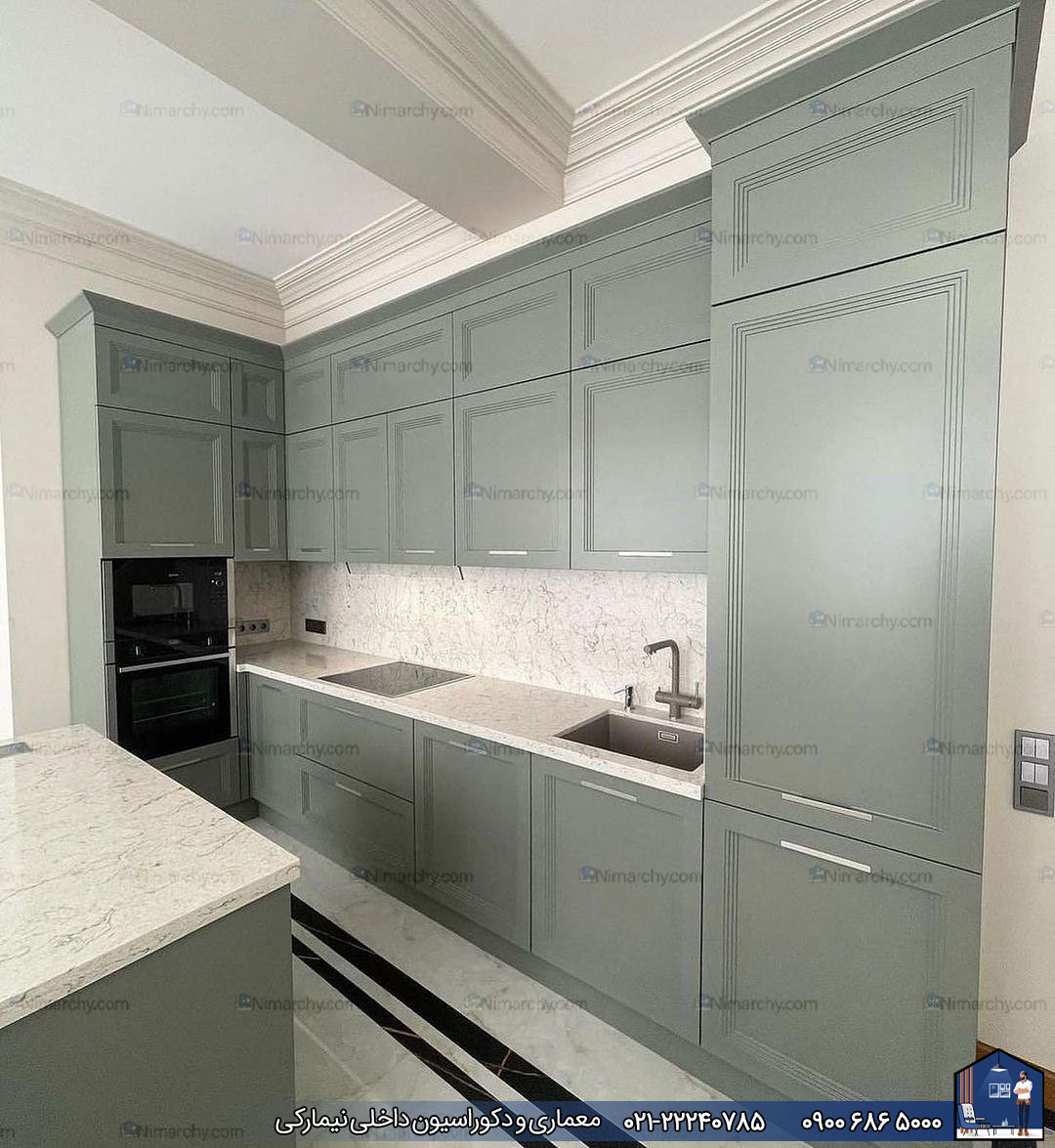 Nimarchy.com - کابینت پلی اورتان به سبک نئوکلاسیک پروژه جنت آباد نیمارکی