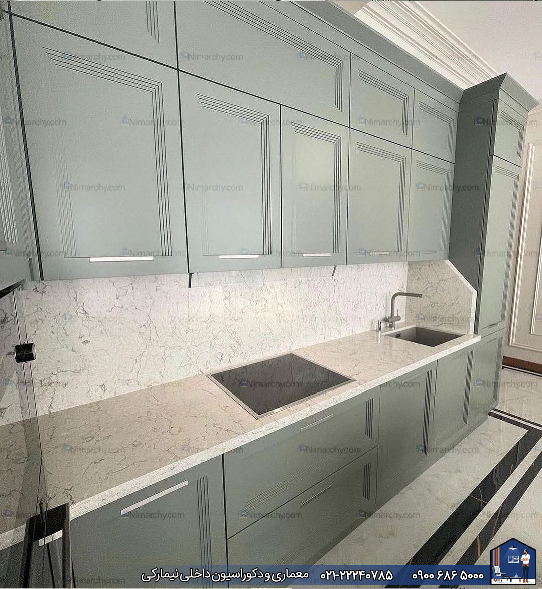 Nimarchy.com - کابینت پلی اورتان به سبک نئوکلاسیک پروژه جنت آباد نیمارکی