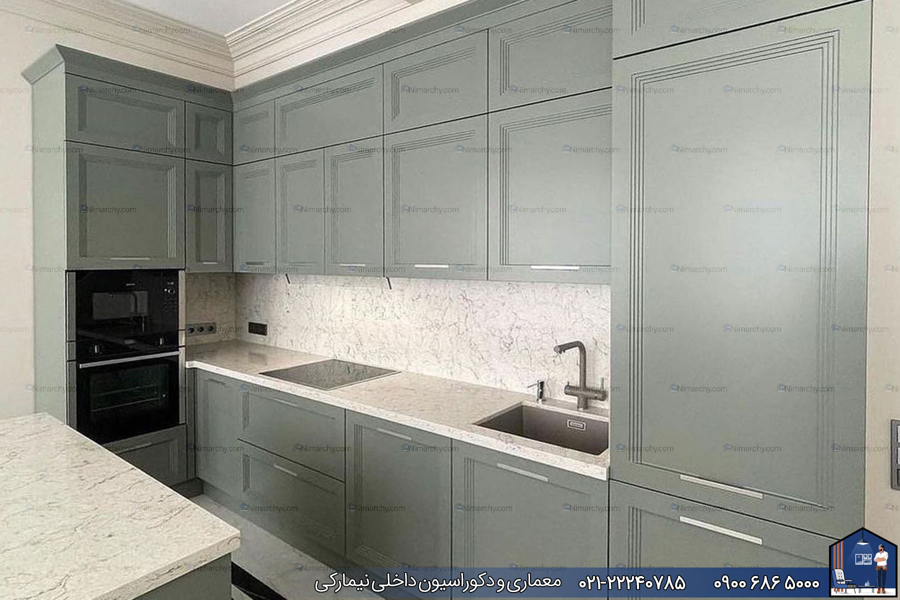 Nimarchy.com - کابینت پلی اورتان به سبک نئوکلاسیک پروژه جنت آباد نیمارکی