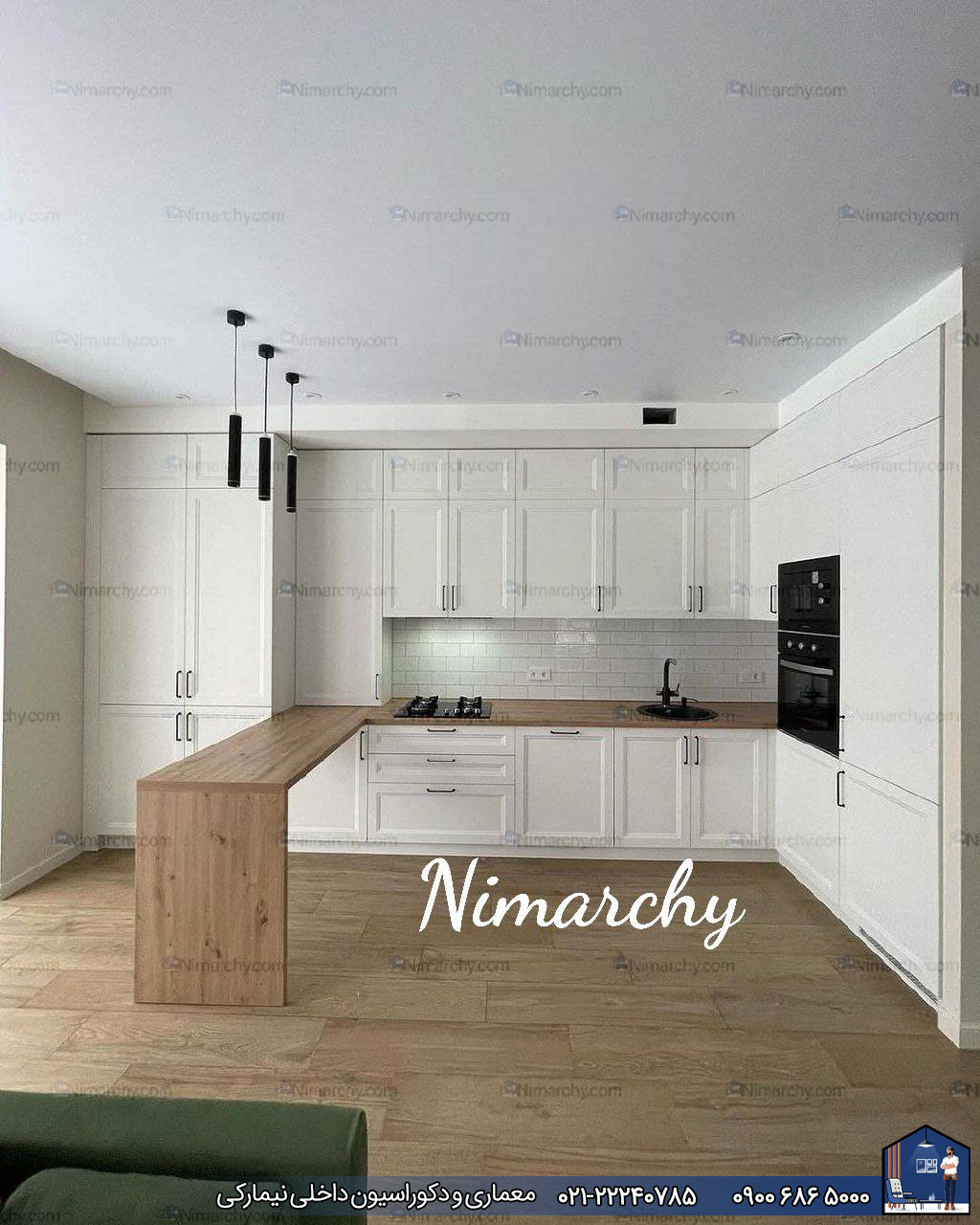 Nimarchy.com - کابینت نئوکلاسیک آشپزخانه پروژه پونک