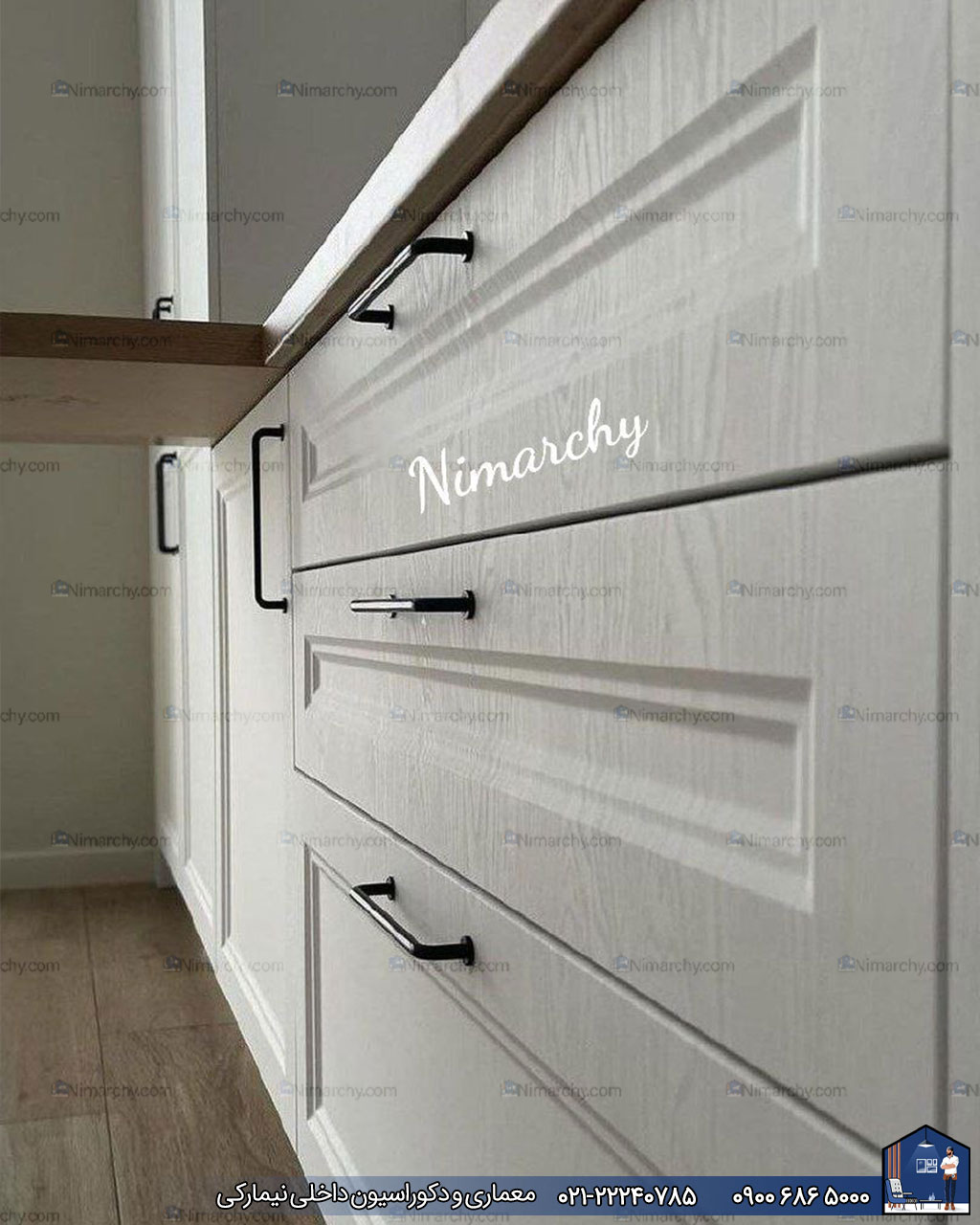 Nimarchy.com - کابینت نئوکلاسیک آشپزخانه پروژه پونک