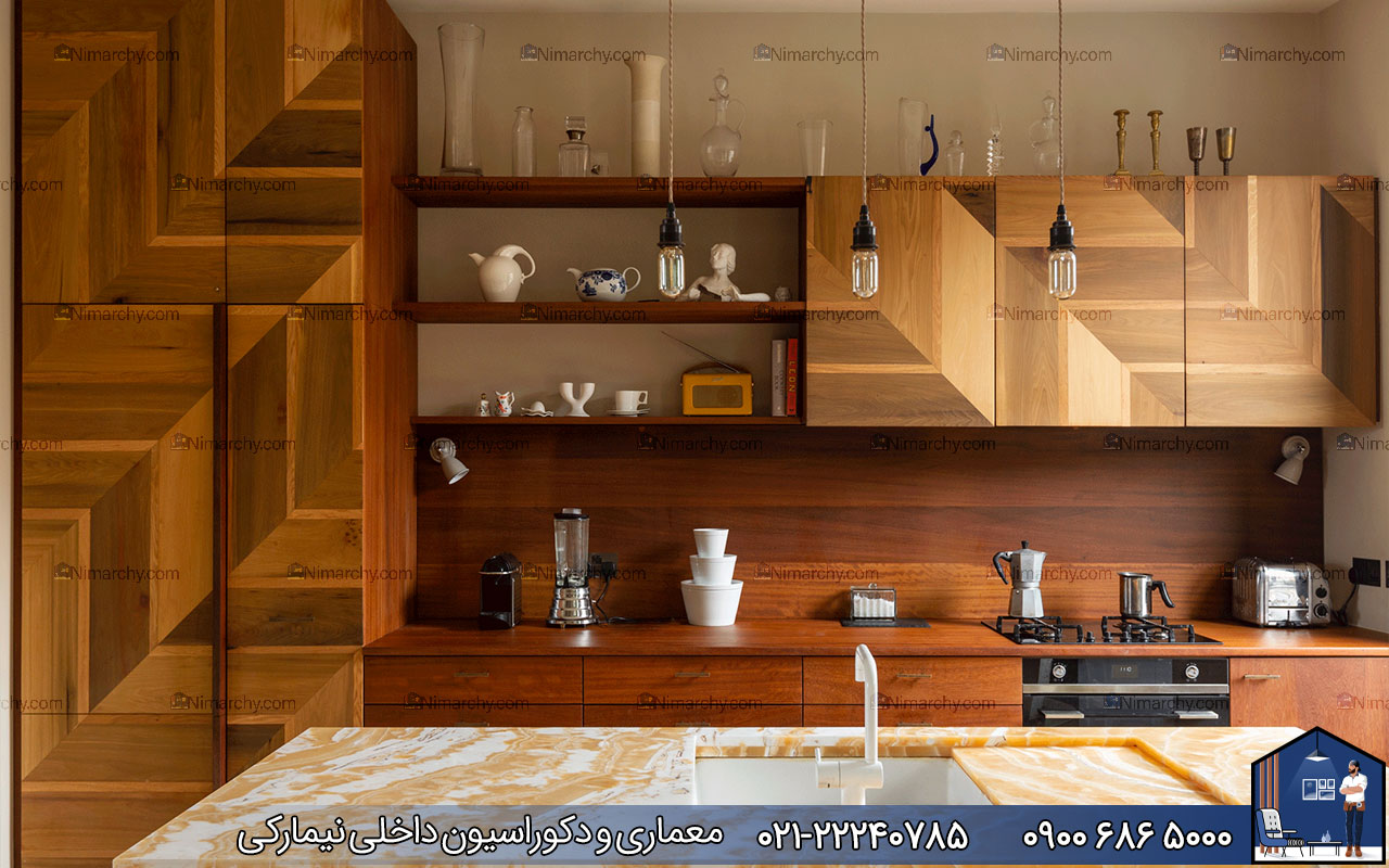 Nimarchy.com - کابینت مدرن با طرح چوب