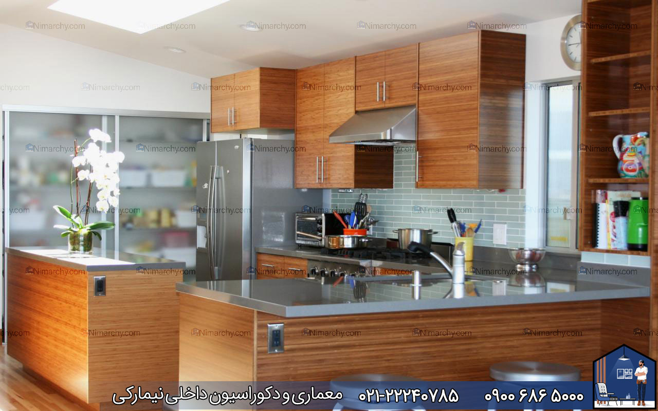 Nimarchy.com - کابینت مدرن با طرح چوب