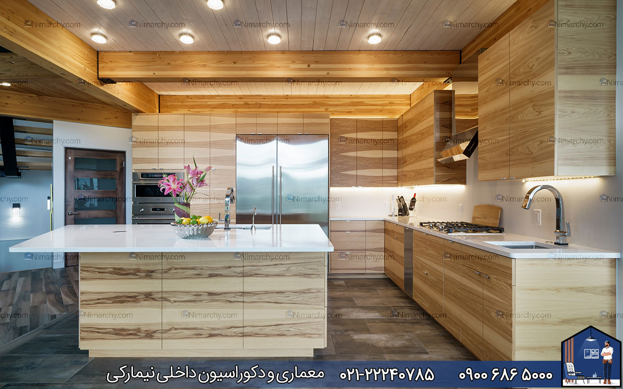Nimarchy.com - کابینت مدرن با طرح چوب