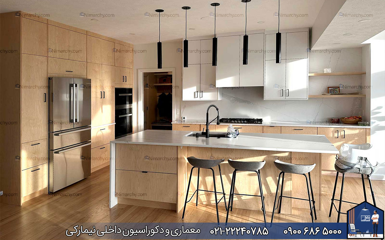 Nimarchy.com - کابینت مدرن با طرح چوب