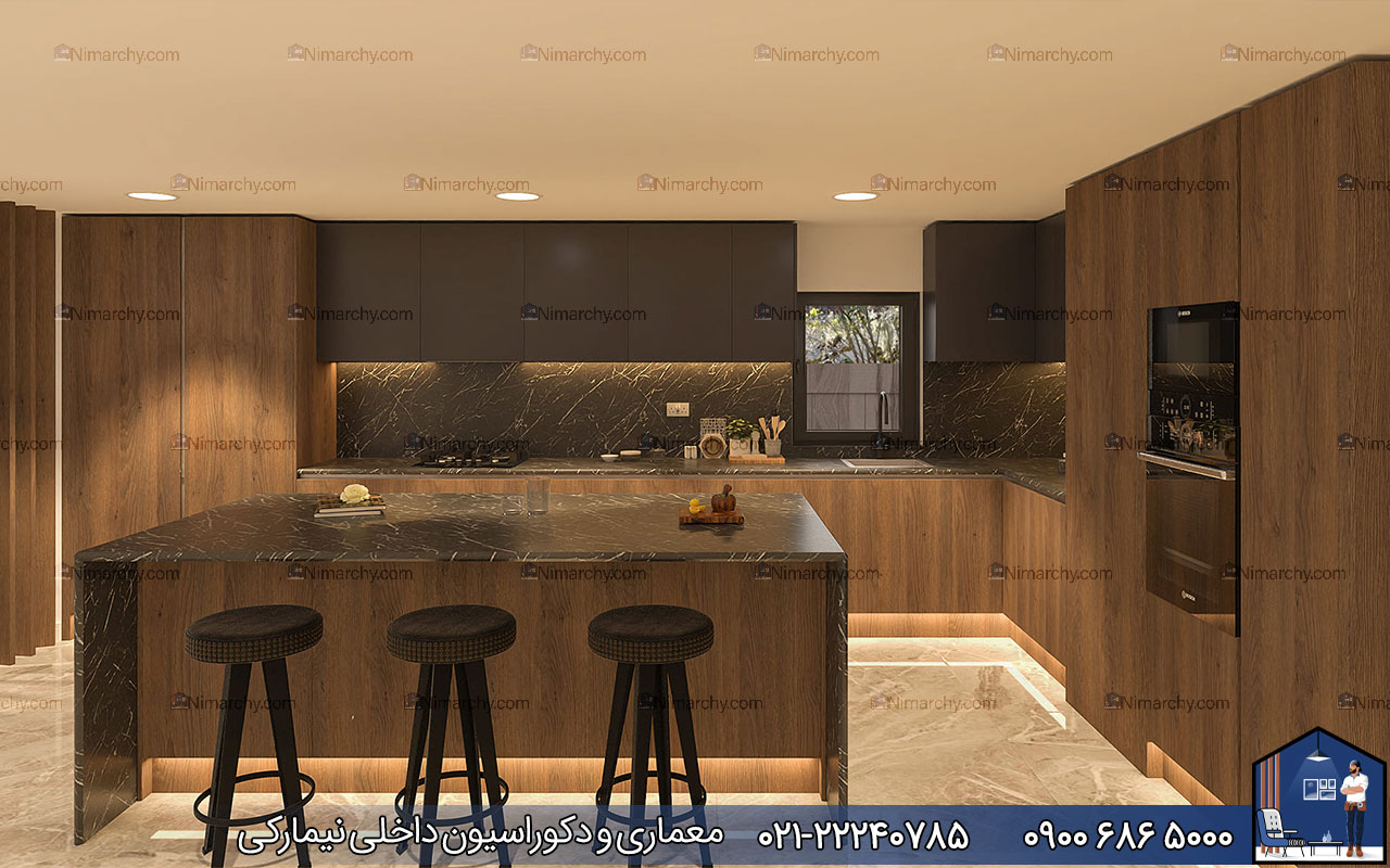 Nimarchy.com - کابینت مدرن با طرح چوب