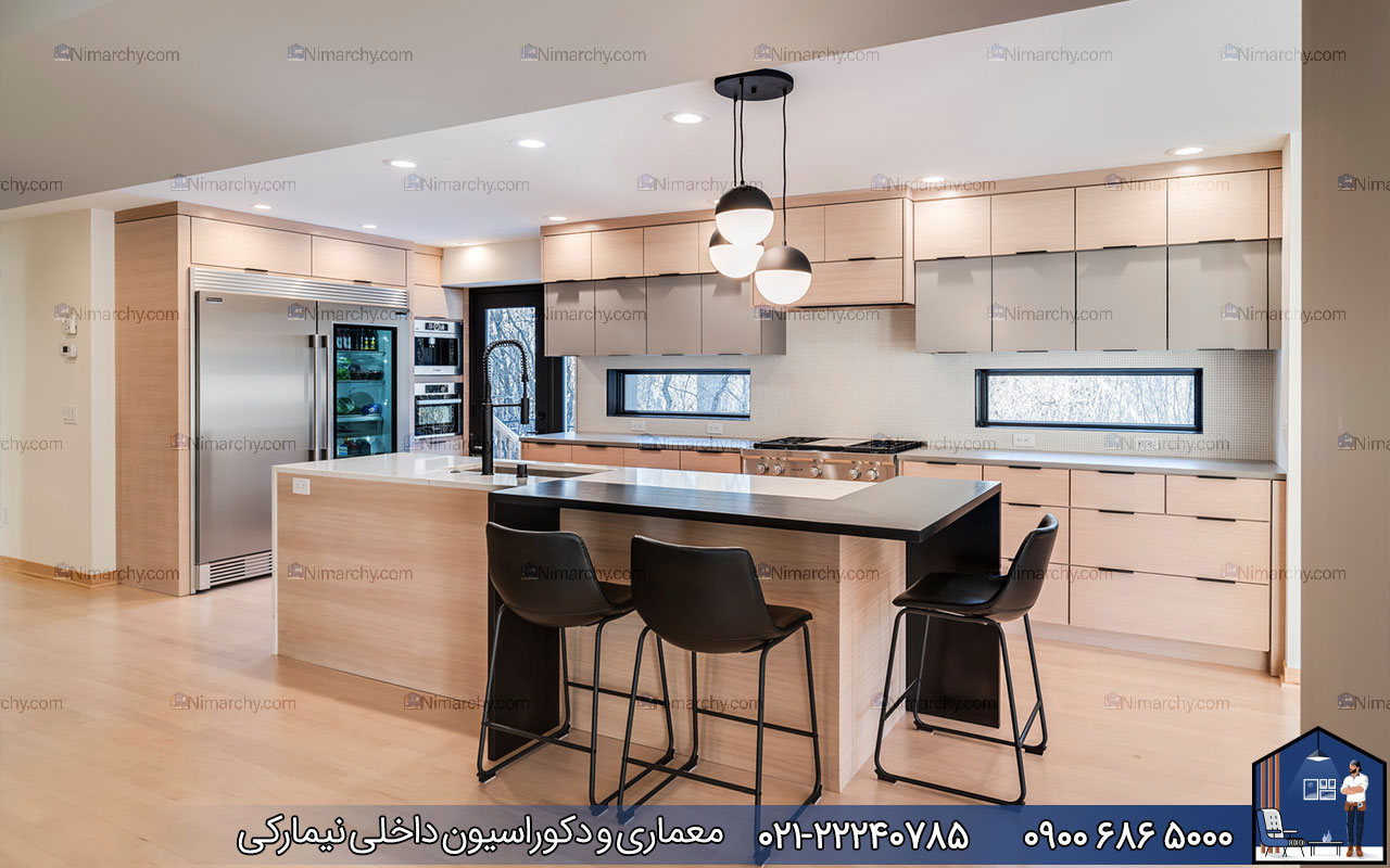 Nimarchy.com - کابینت مدرن با طرح چوب