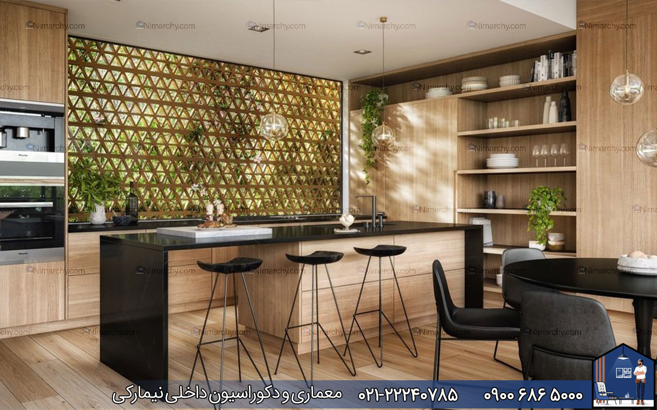 Nimarchy.com - کابینت مدرن با طرح چوب