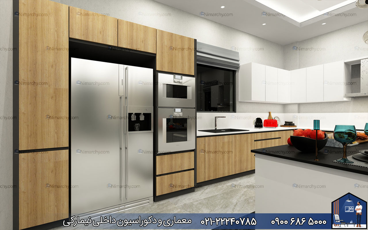 Nimarchy.com - کابینت مدرن با طرح چوب