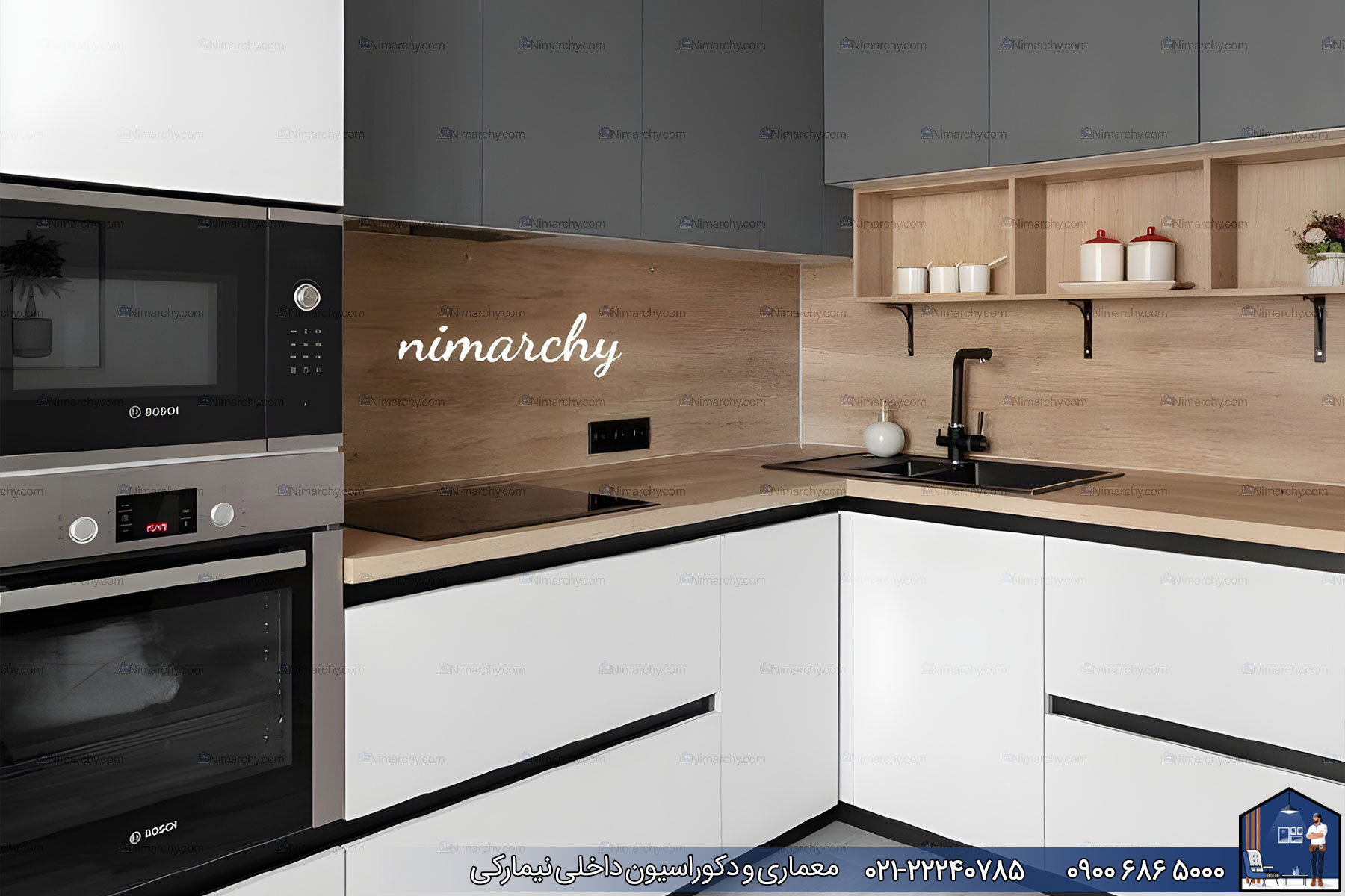 Nimarchy.com - کابینت آشپزخانه مدرن پروژه نیمارکی در کرمانشاه