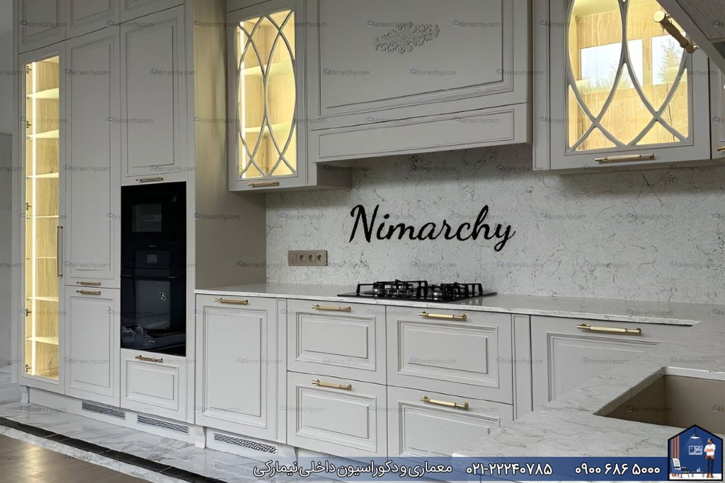 Nimarchy.com - کابینت نئوکلاسیک با سنگ اسپایدر ، آشپزخانه پروژه رامسر