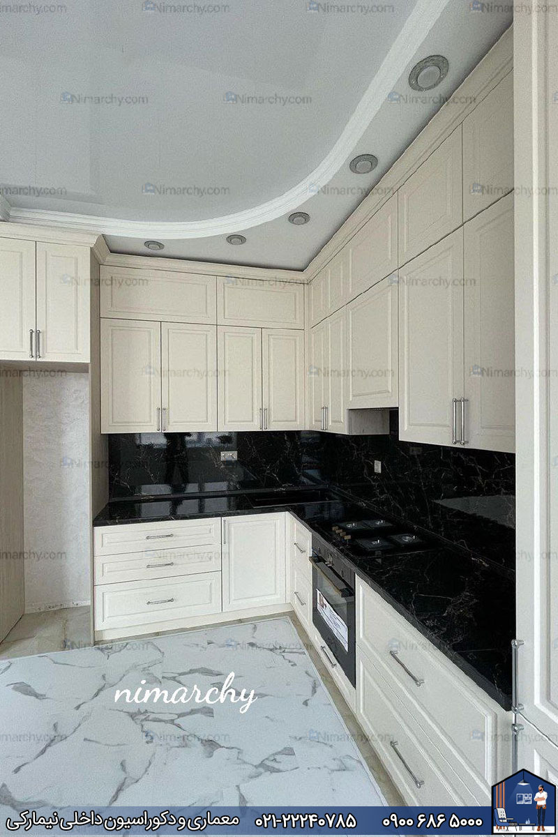 Nimarchy.com - کابینت آشپزخانه پلی اورتان کرم روشن