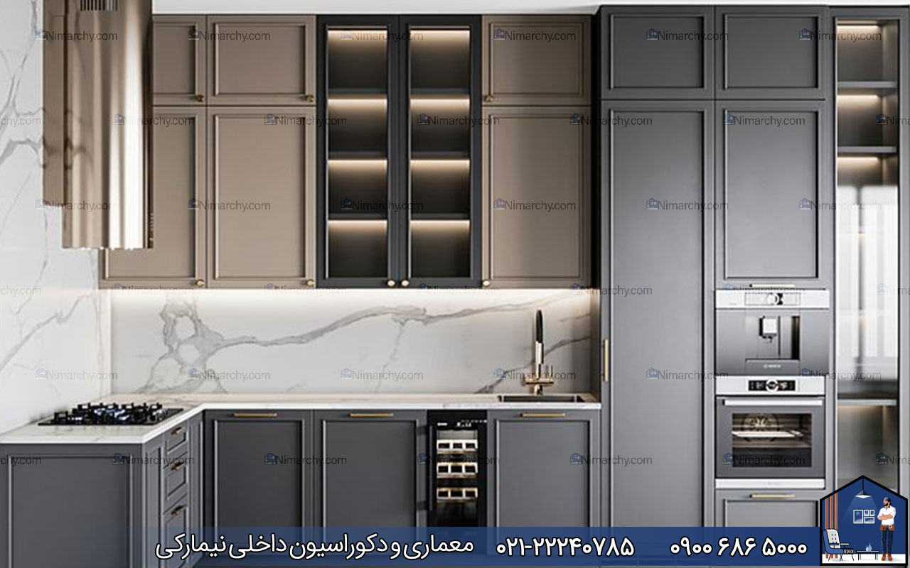 Nimarchy.com - کابینت نئوکلاسیک دورنگ