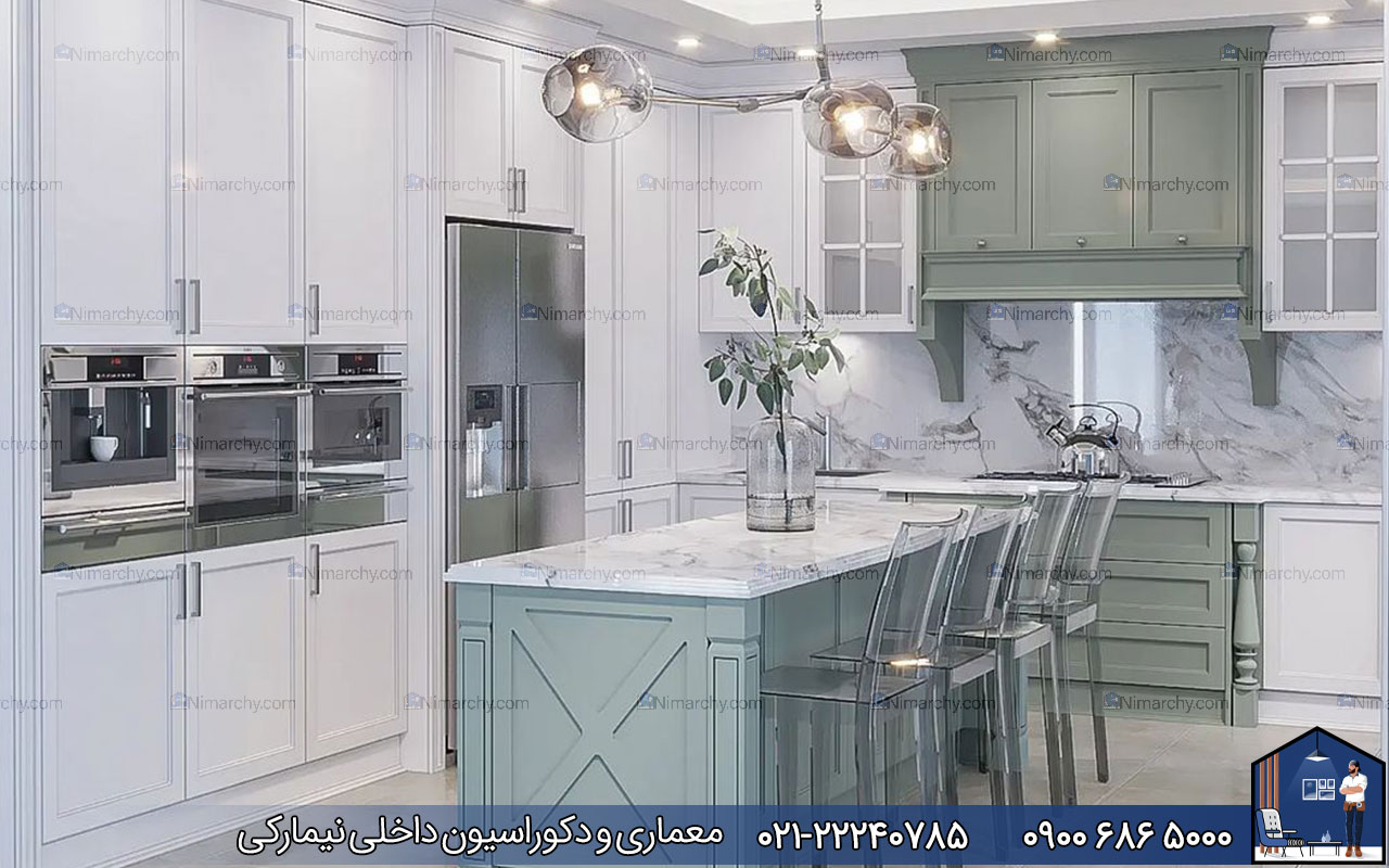 Nimarchy.com - کابینت نئوکلاسیک دورنگ