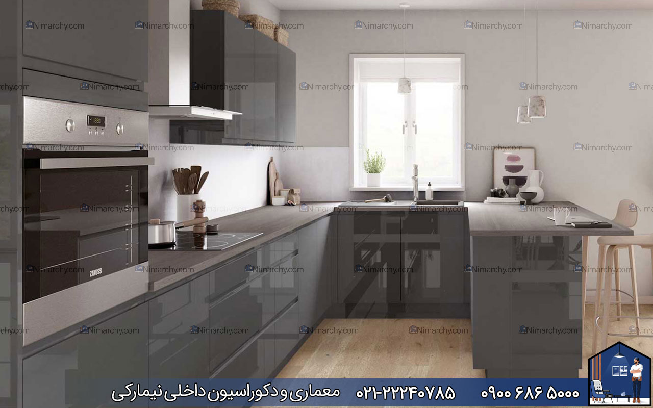 Nimarchy.com - کابینت پولیشی طوسی