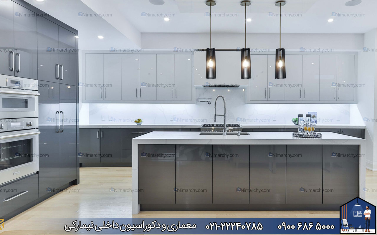 Nimarchy.com - کابینت پولیشی طوسی