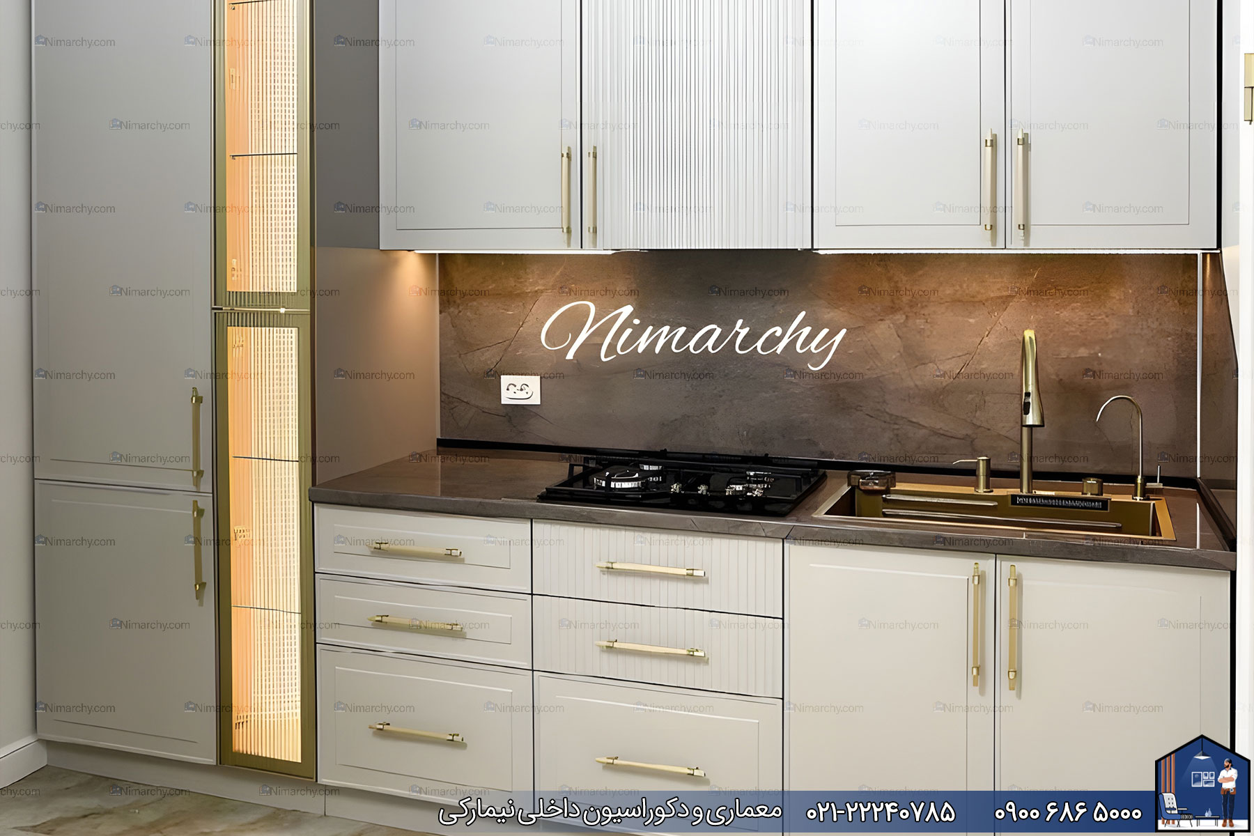 Nimarchy.com - کابینت آشپزخانه پلی اورتان پروژه نیمارکی در اهواز