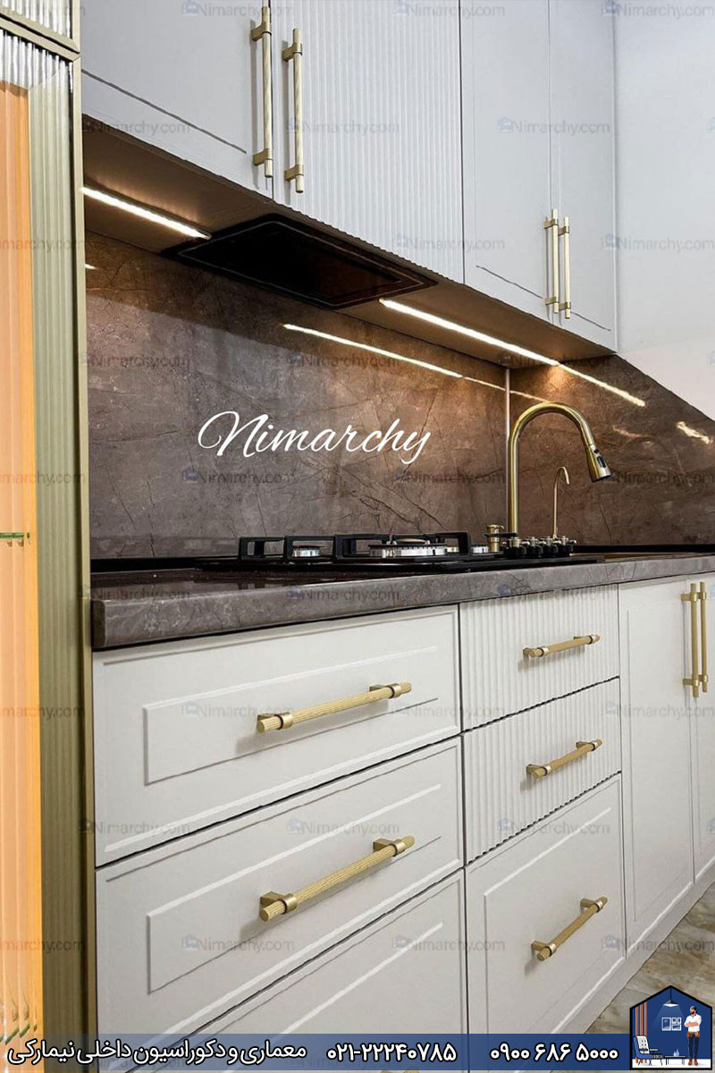 Nimarchy.com - کابینت آشپزخانه پلی اورتان پروژه نیمارکی در اهواز