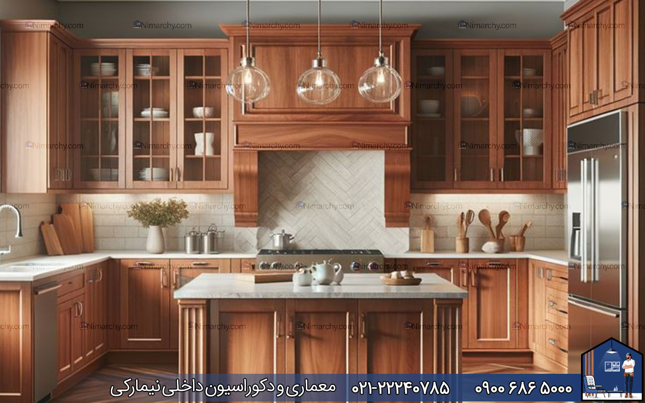 Nimarchy.com - کابینت نئوکلاسیک روکش چوب