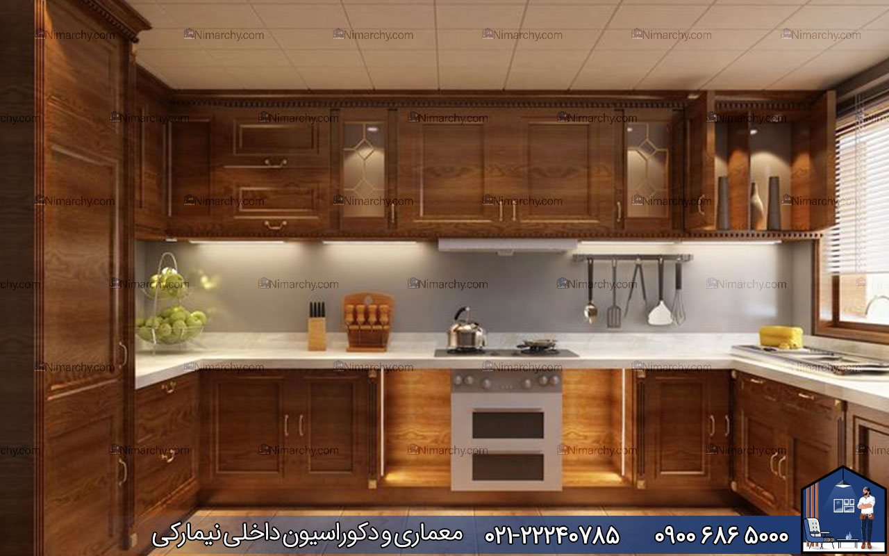 Nimarchy.com - کابینت نئوکلاسیک روکش چوب