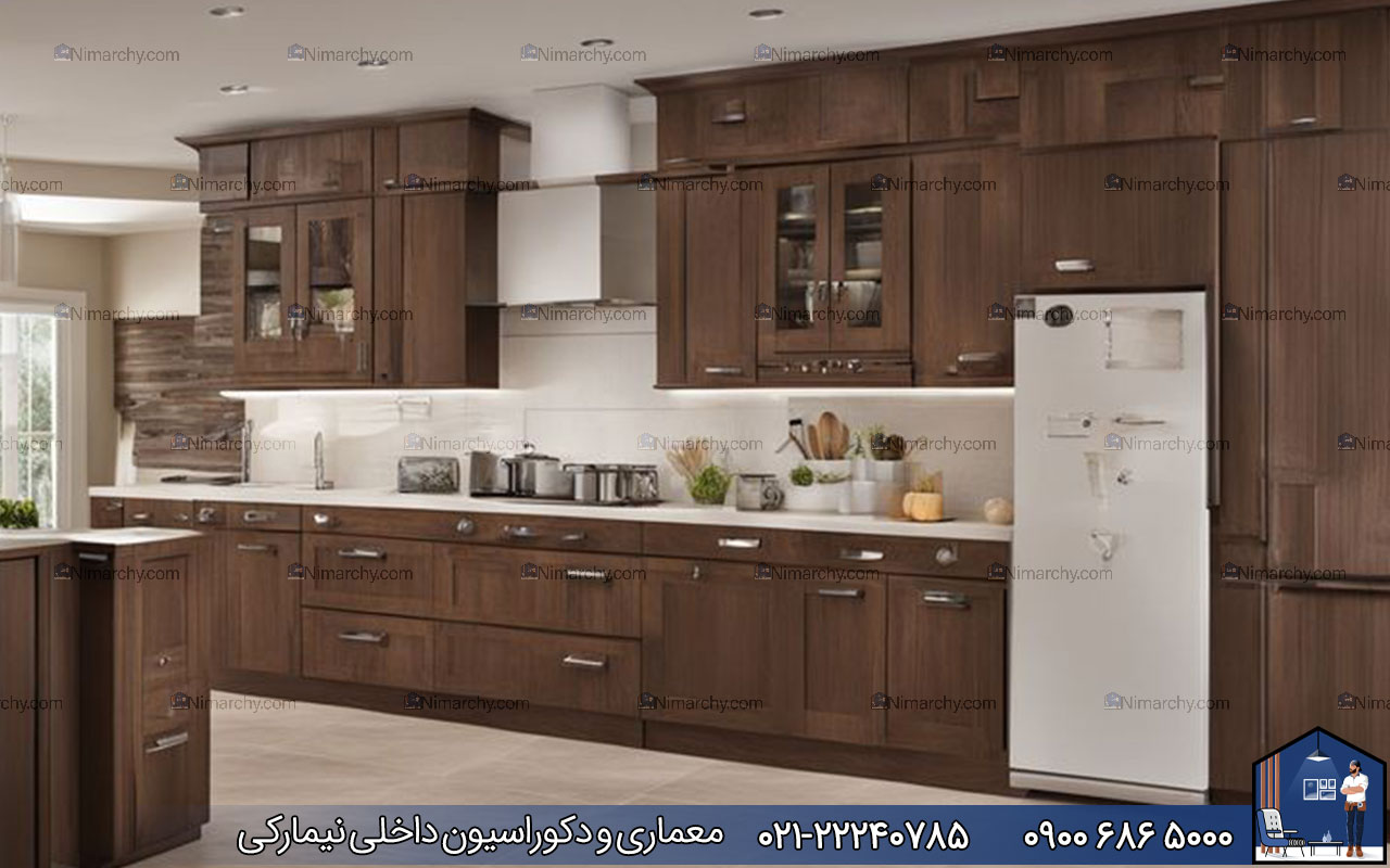 Nimarchy.com - کابینت نئوکلاسیک روکش چوب