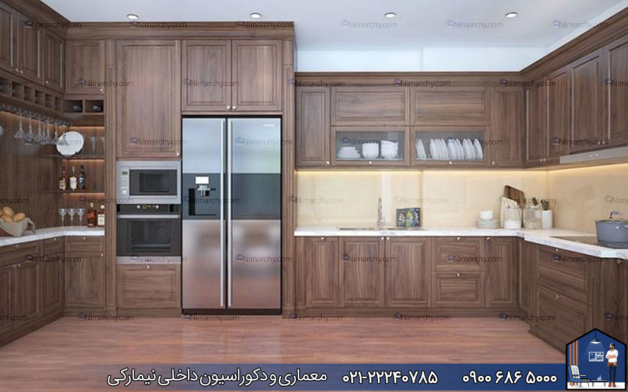 Nimarchy.com - کابینت نئوکلاسیک روکش چوب