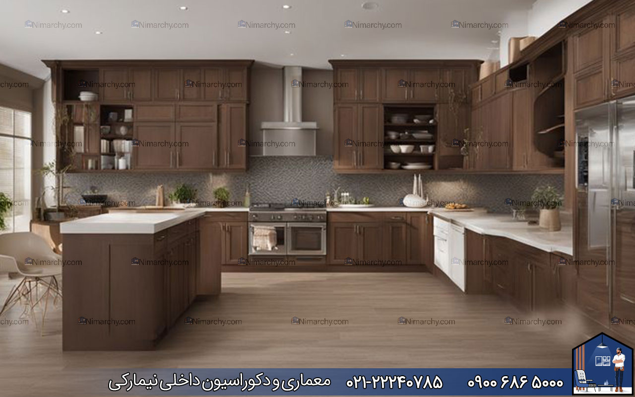 Nimarchy.com - کابینت نئوکلاسیک روکش چوب