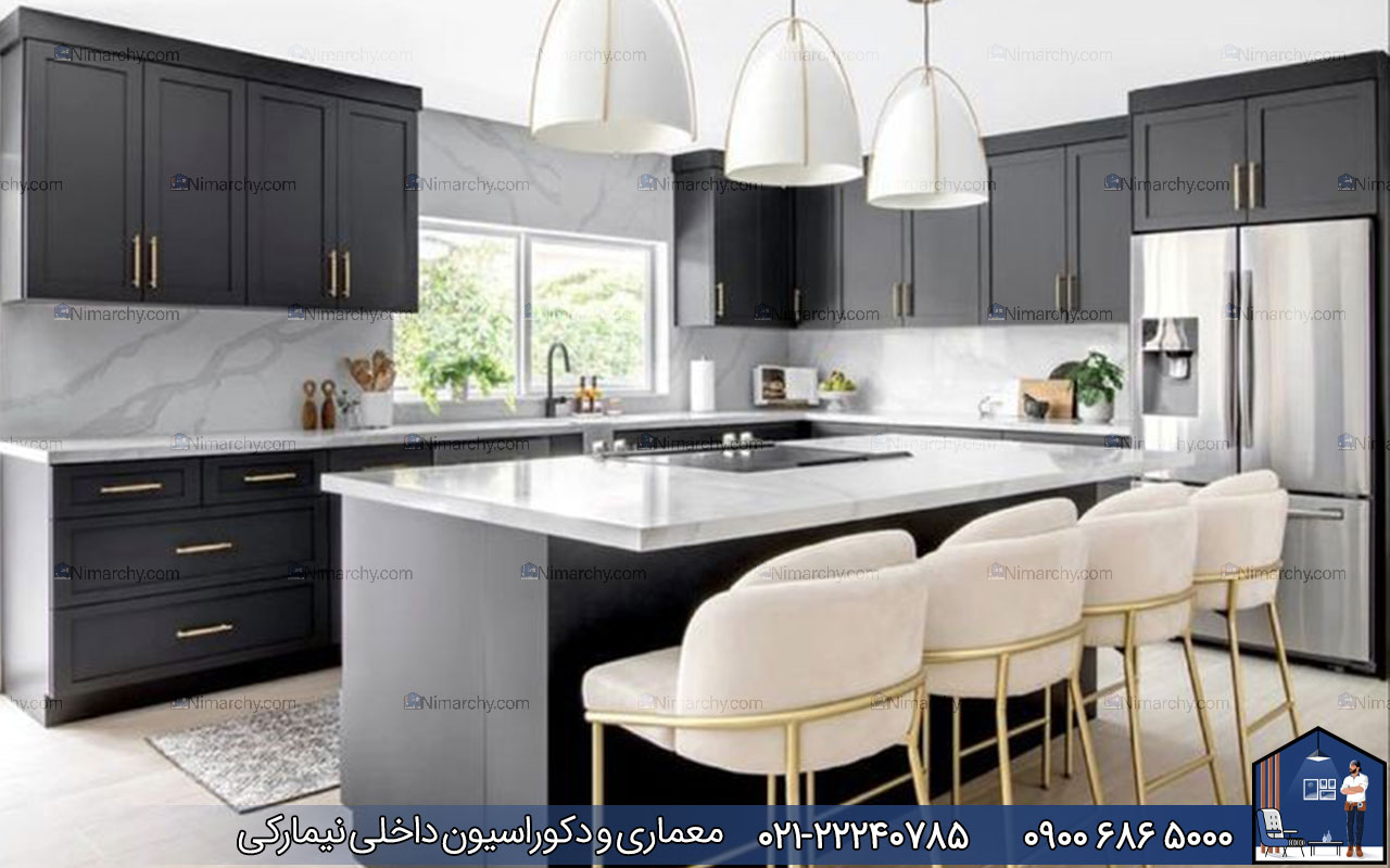 Nimarchy.com - کابینت نئوکلاسیک طوسی