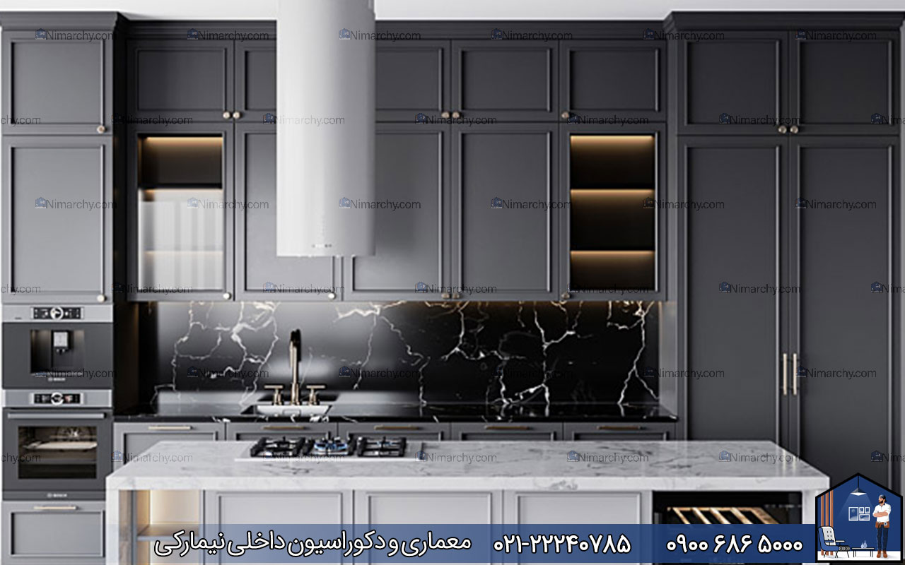 Nimarchy.com - کابینت نئوکلاسیک طوسی