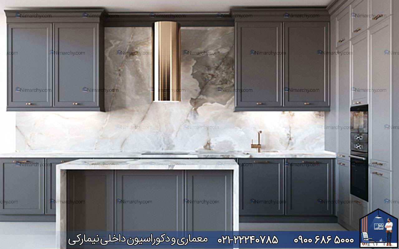 Nimarchy.com - کابینت نئوکلاسیک طوسی