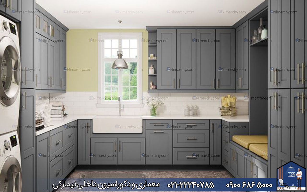 Nimarchy.com - کابینت نئوکلاسیک طوسی