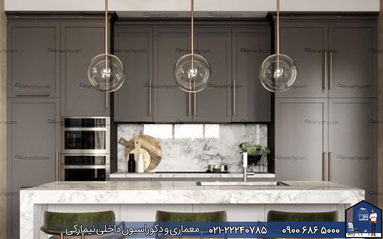 Nimarchy.com - کابینت نئوکلاسیک طوسی