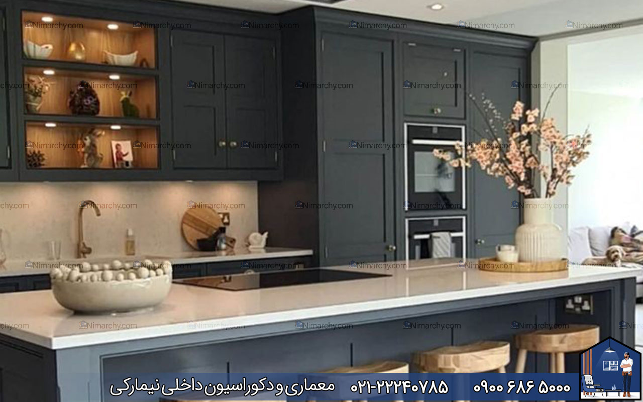 Nimarchy.com - کابینت نئوکلاسیک طوسی