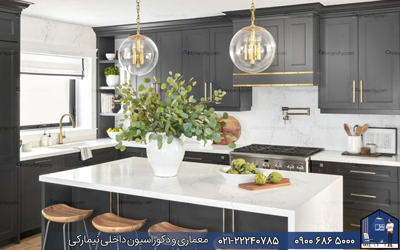 Nimarchy.com - کابینت نئوکلاسیک طوسی