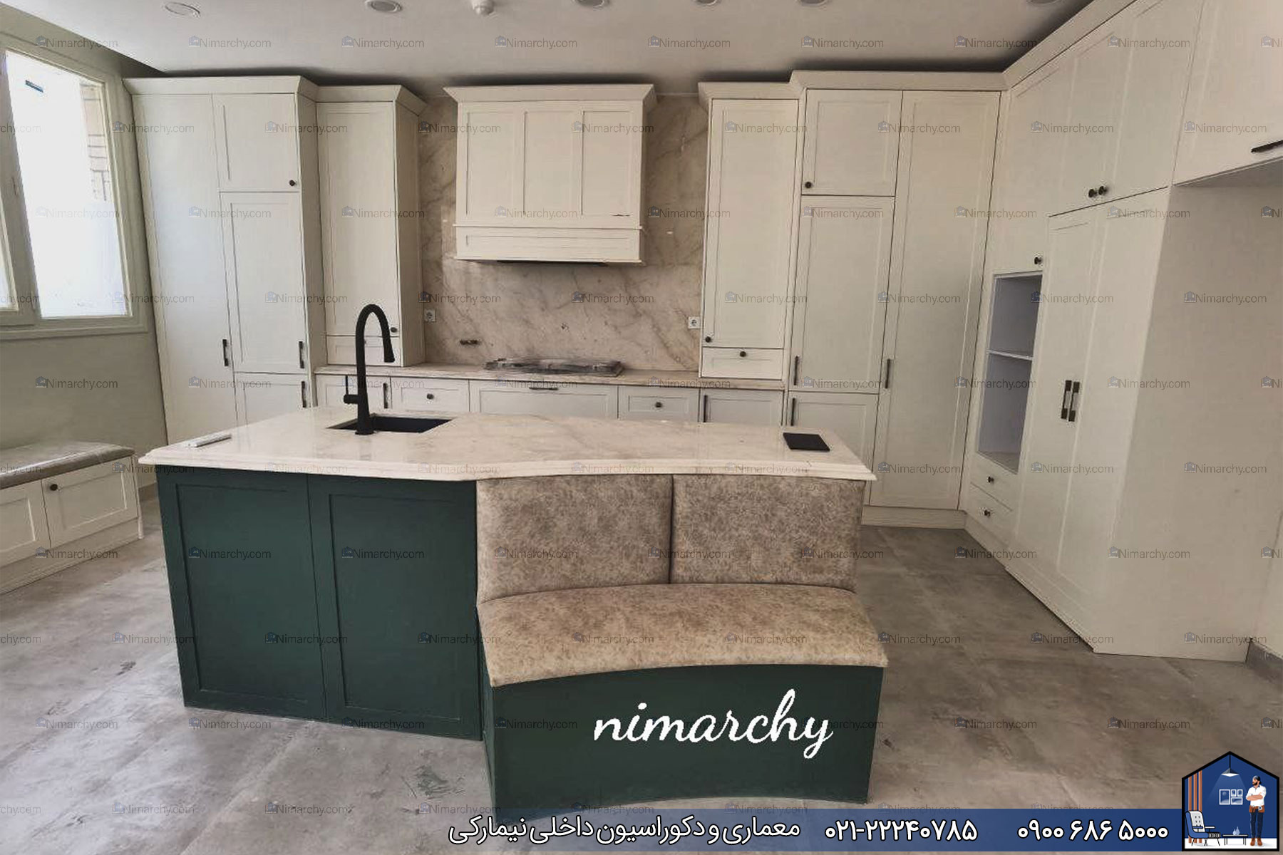 Nimarchy.com - کابینت پلی اورتان و سنگ طبیعی پروژه نیمارکی در قم.jpg