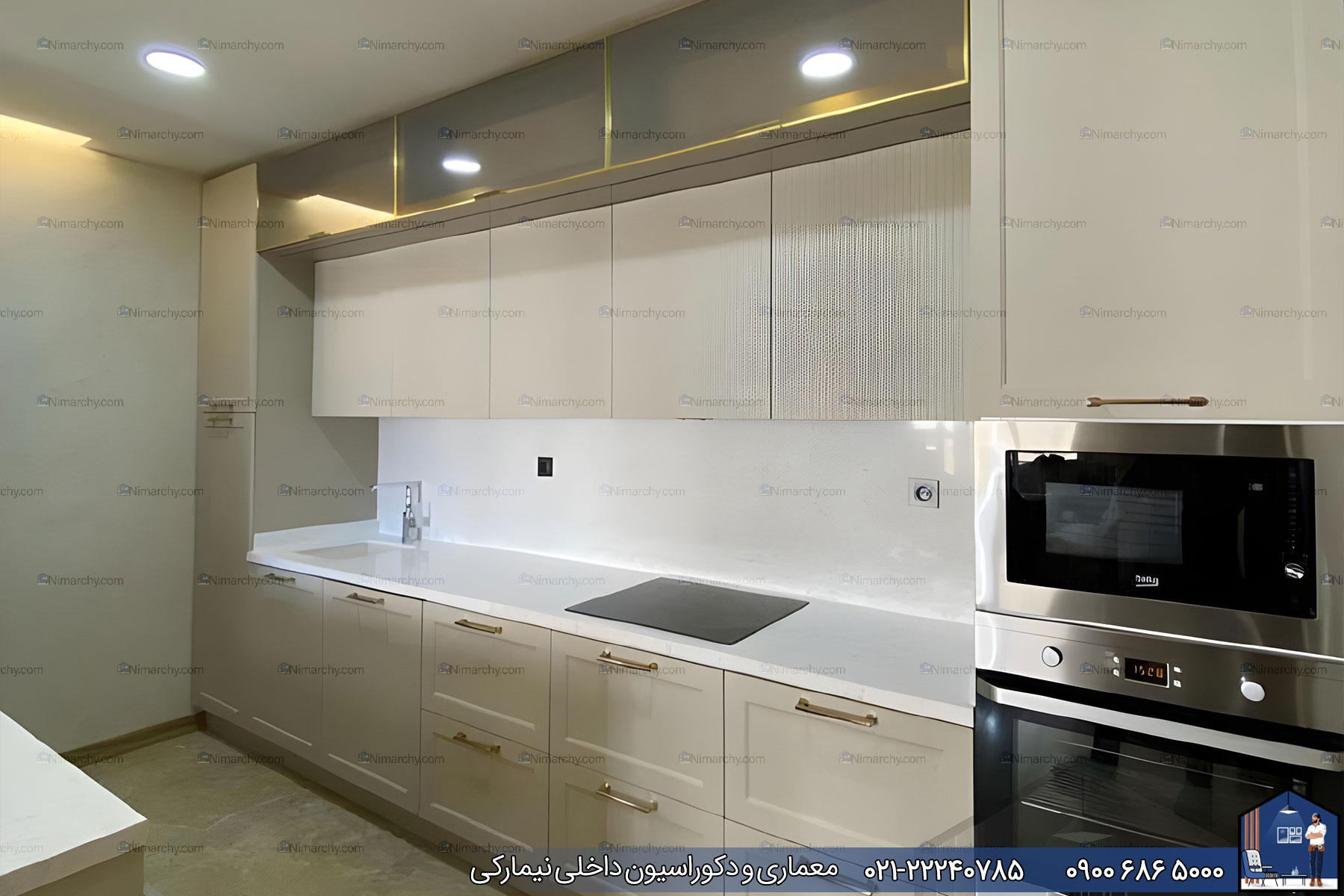 Nimarchy.com - کابینت آشپزخانه مدرن پلی اورتان پروژه اصفهان