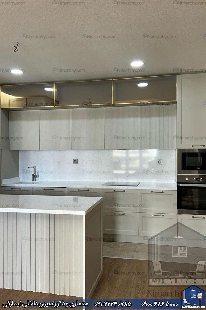 Nimarchy.com - کابینت آشپزخانه مدرن پلی اورتان پروژه اصفهان