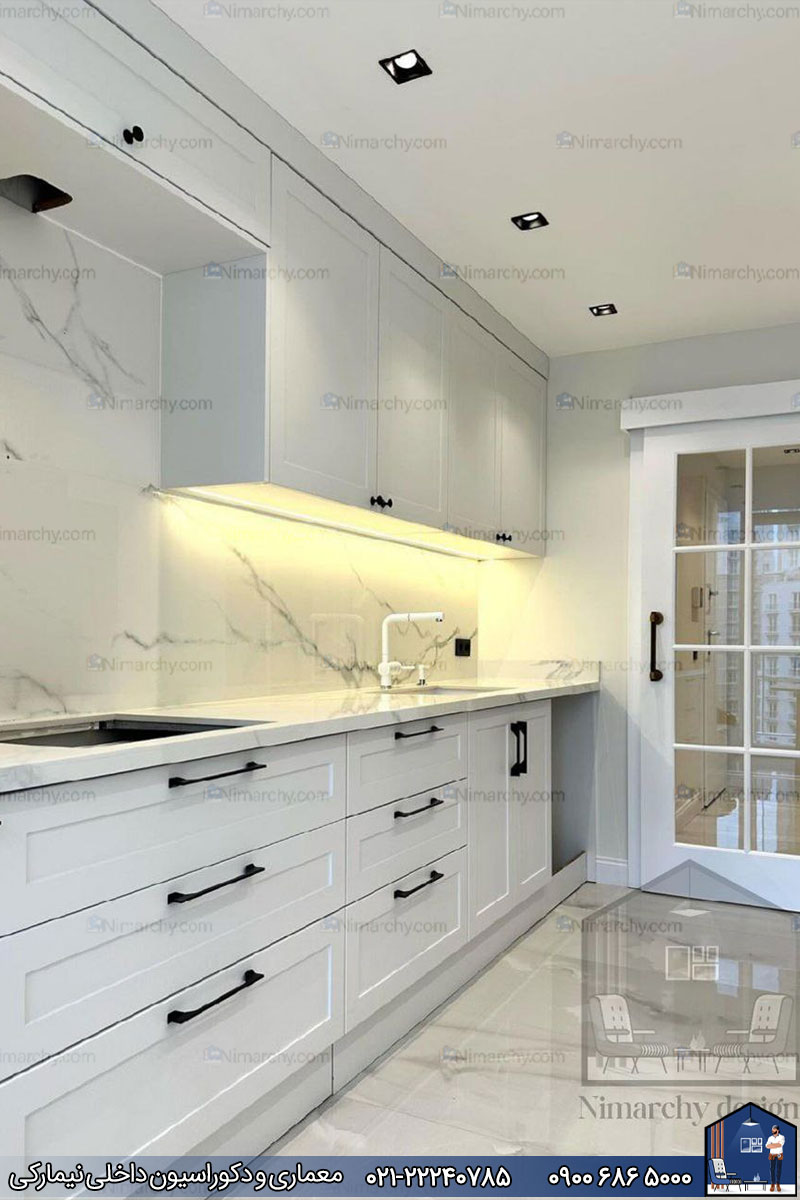 Nimarchy.com - کابینت آشپزخانه واناچای با رنگ پلی اورتان پروژه میرداماد
